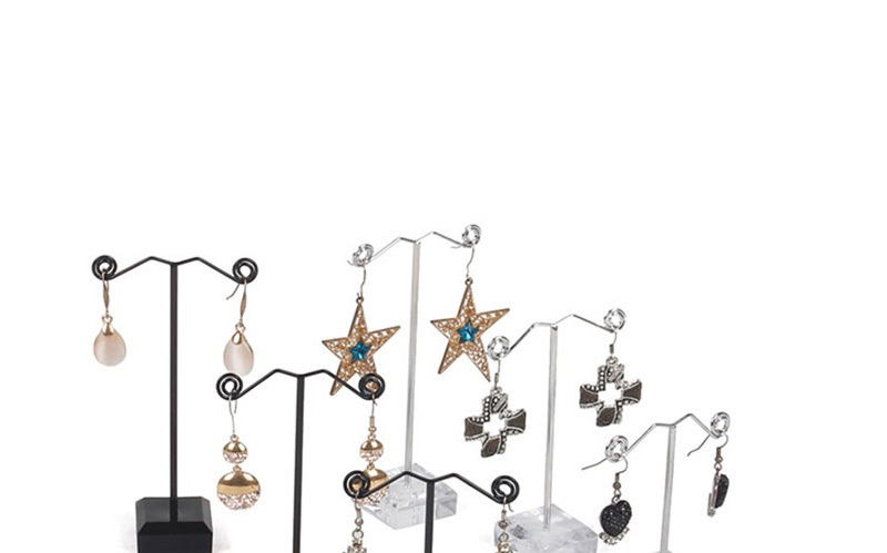 Fashion Small Black Earring Display Stand Metal Acrylic 1 pc,Jewelry Findings & Components