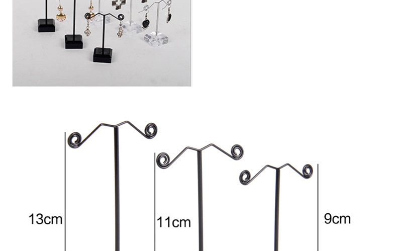 Fashion Medium Black Earring Display Stand Metal Acrylic Three-piece,Jewelry Findings & Components