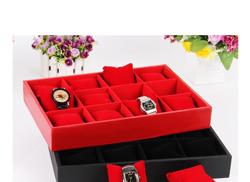 Fashion Black 12-bit Pillow Watch Bracelet Display Tray,Jewelry Findings & Components