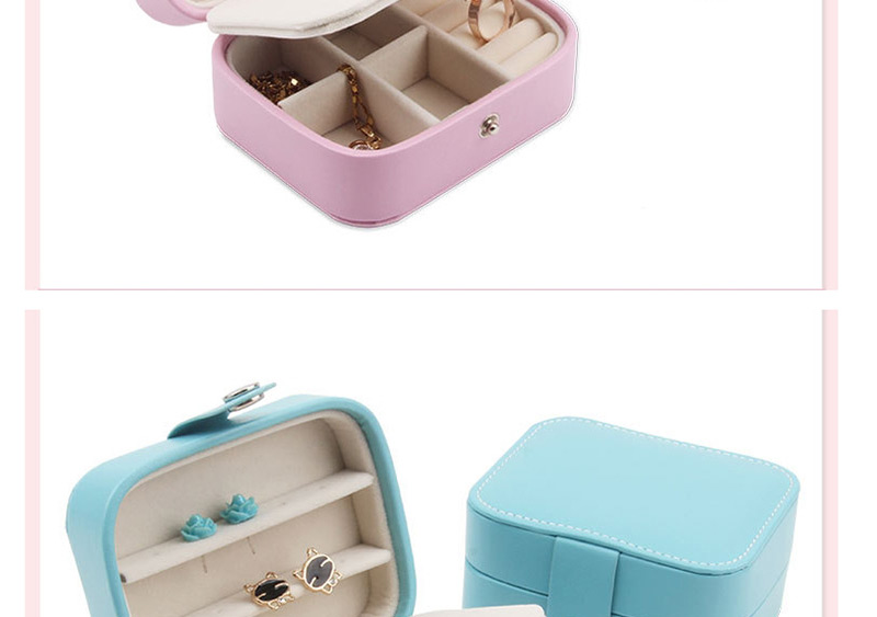 Fashion Pink (small) Portable First Earrings Ring Storage Box,Jewelry Findings & Components