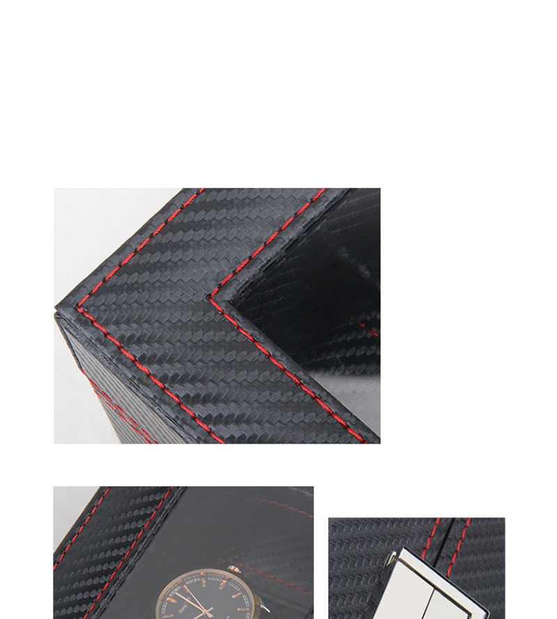 Fashion Carbon Fiber 6 Red Carbon Fiber Leather Watch Display Box,Jewelry Findings & Components