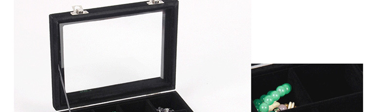 Fashion Black Velvet Ring Jewelry Box With Lid,Jewelry Findings & Components