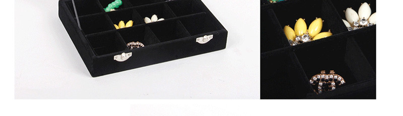 Fashion Black Velvet 12 Jewelry Box With Lid,Jewelry Findings & Components