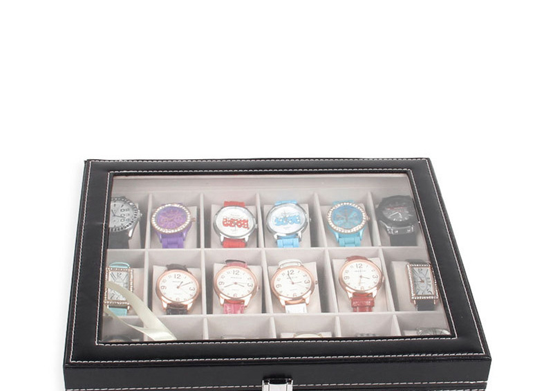 Fashion Black Leather Watch Box,Jewelry Findings & Components