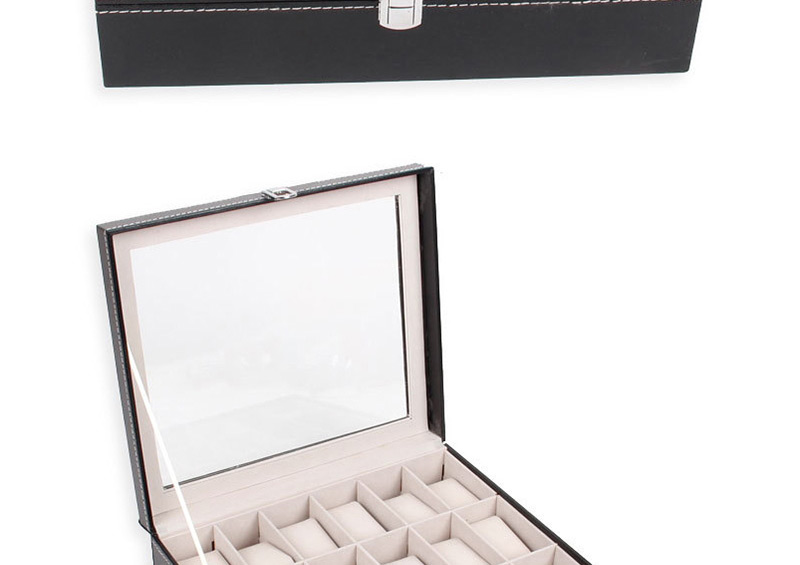 Fashion Black Leather Watch Box,Jewelry Findings & Components