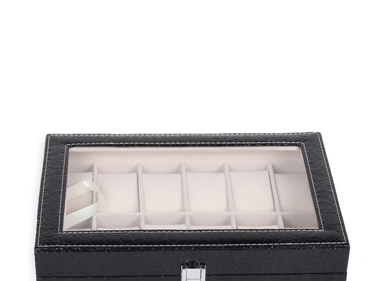 Fashion Black Leather Watch Box Bracelet Storage Box,Jewelry Findings & Components