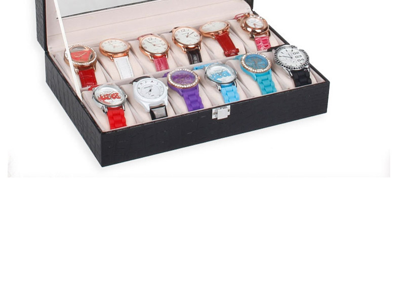 Fashion Black Leather Watch Box Bracelet Storage Box,Jewelry Findings & Components