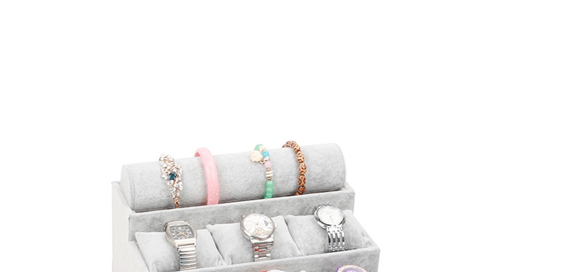 Fashion Ice Ash Three-layer 9-bit Pillow Multi-layer Ice Velvet Watch Display Stand,Jewelry Findings & Components