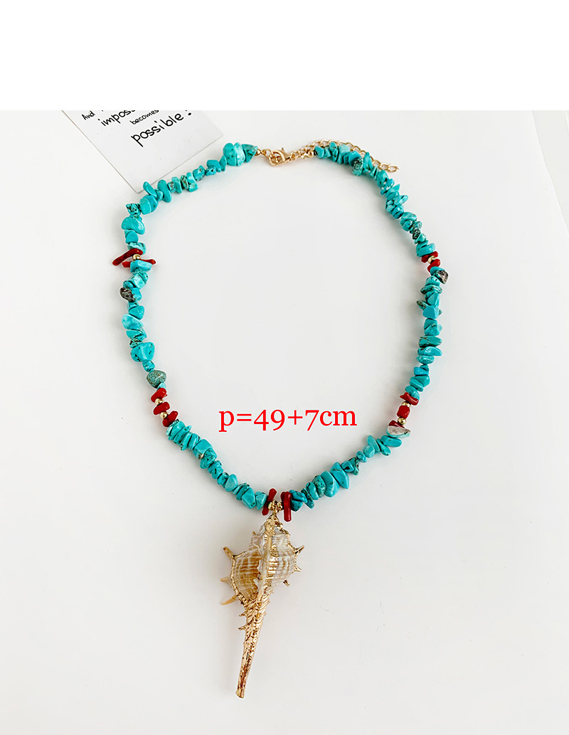Fashion Blue Natural Stone Conch Necklace,Pendants
