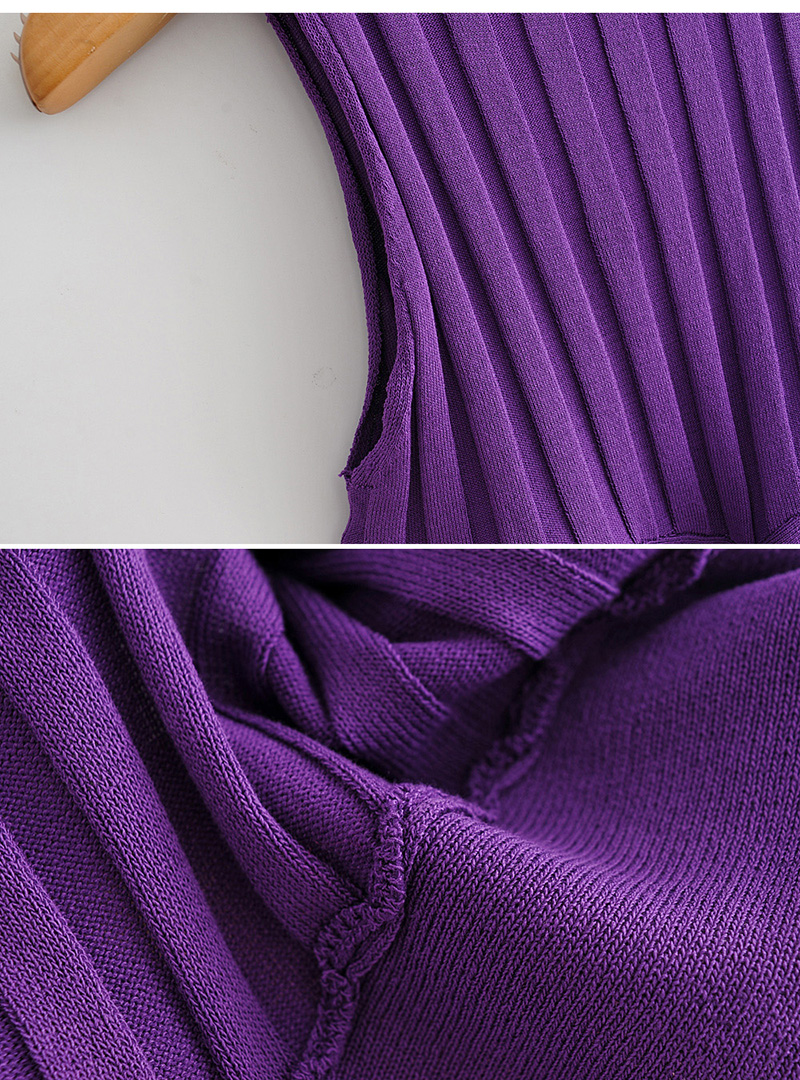 Fashion Purple Irregular Hem Crossover Sweater,Sweater