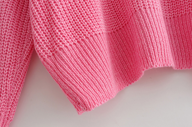 Fashion Pink High Neck Sweater,Sweater