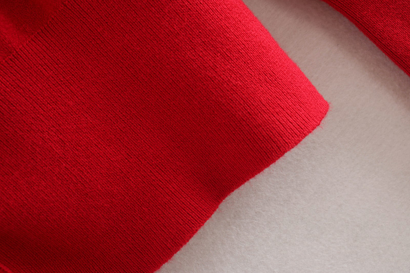 Fashion Red Round Neck Button Knit Cardigan,Sweater