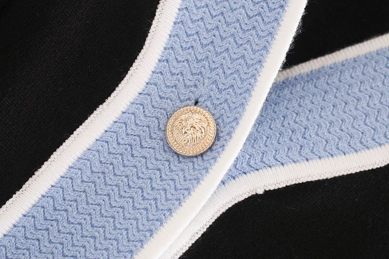 Fashion White Contrast Button Knit Jacket,Sweater