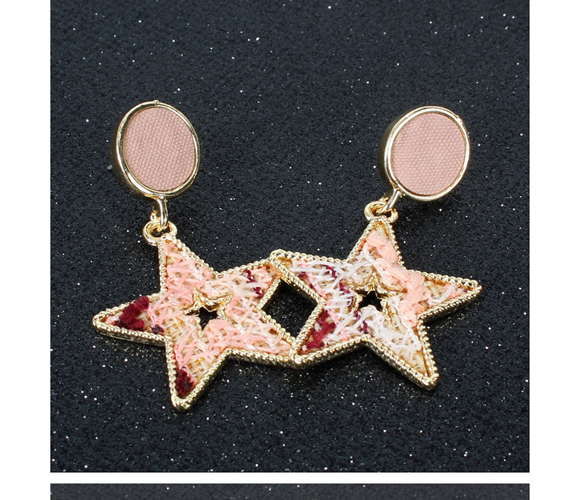 Fashion Pink Star Woven Earrings,Drop Earrings