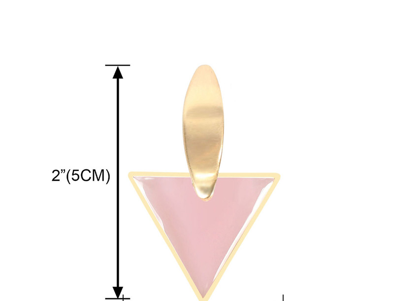 Fashion Pink Geometric Triangle Acrylic Earrings,Drop Earrings