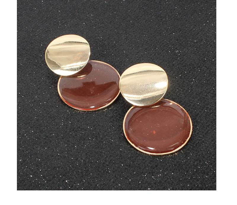 Fashion Red Acrylic Round Transparent Earrings,Drop Earrings