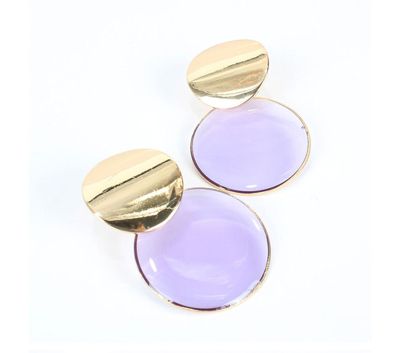 Fashion Pink Acrylic Round Transparent Earrings,Drop Earrings