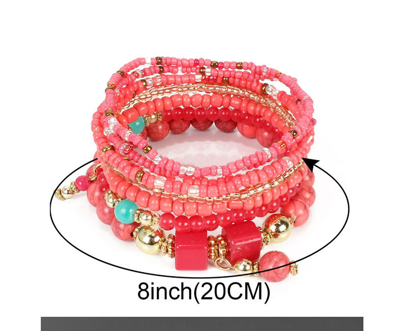 Fashion Color Mixing Multi-layer Rice Bead Bracelet,Beaded Bracelet