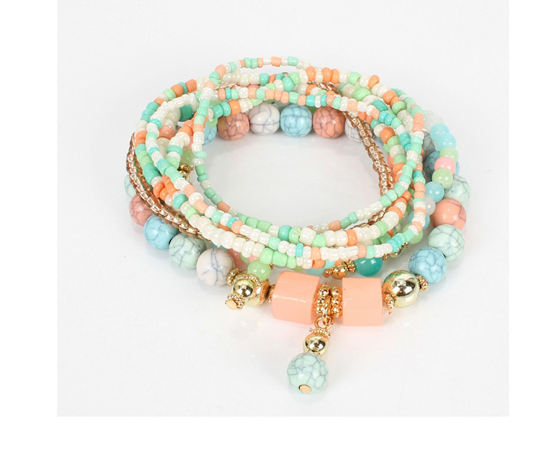 Fashion Color Mixing Multi-layer Rice Bead Bracelet,Beaded Bracelet