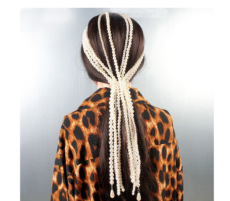 Fashion White Imitation Pearl Beaded Tassel Hair Clip,Hairpins