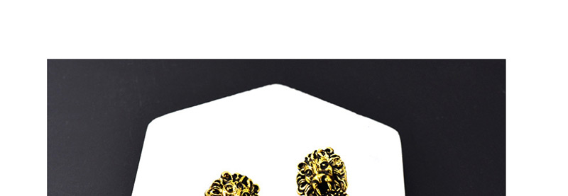 Fashion Gold Lion Head Cross Metal Earrings,Drop Earrings