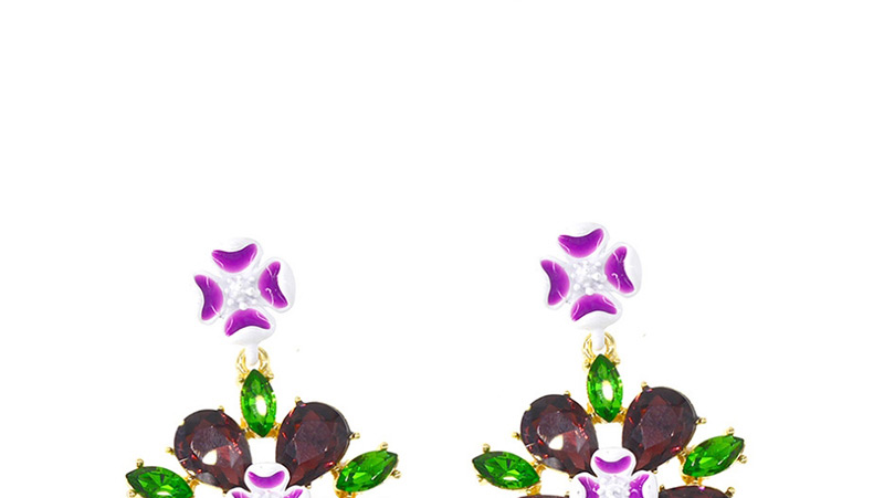 Fashion Gold Floral Drip Acrylic Flower Earrings,Drop Earrings