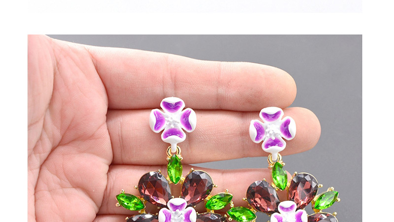 Fashion Gold Floral Drip Acrylic Flower Earrings,Drop Earrings