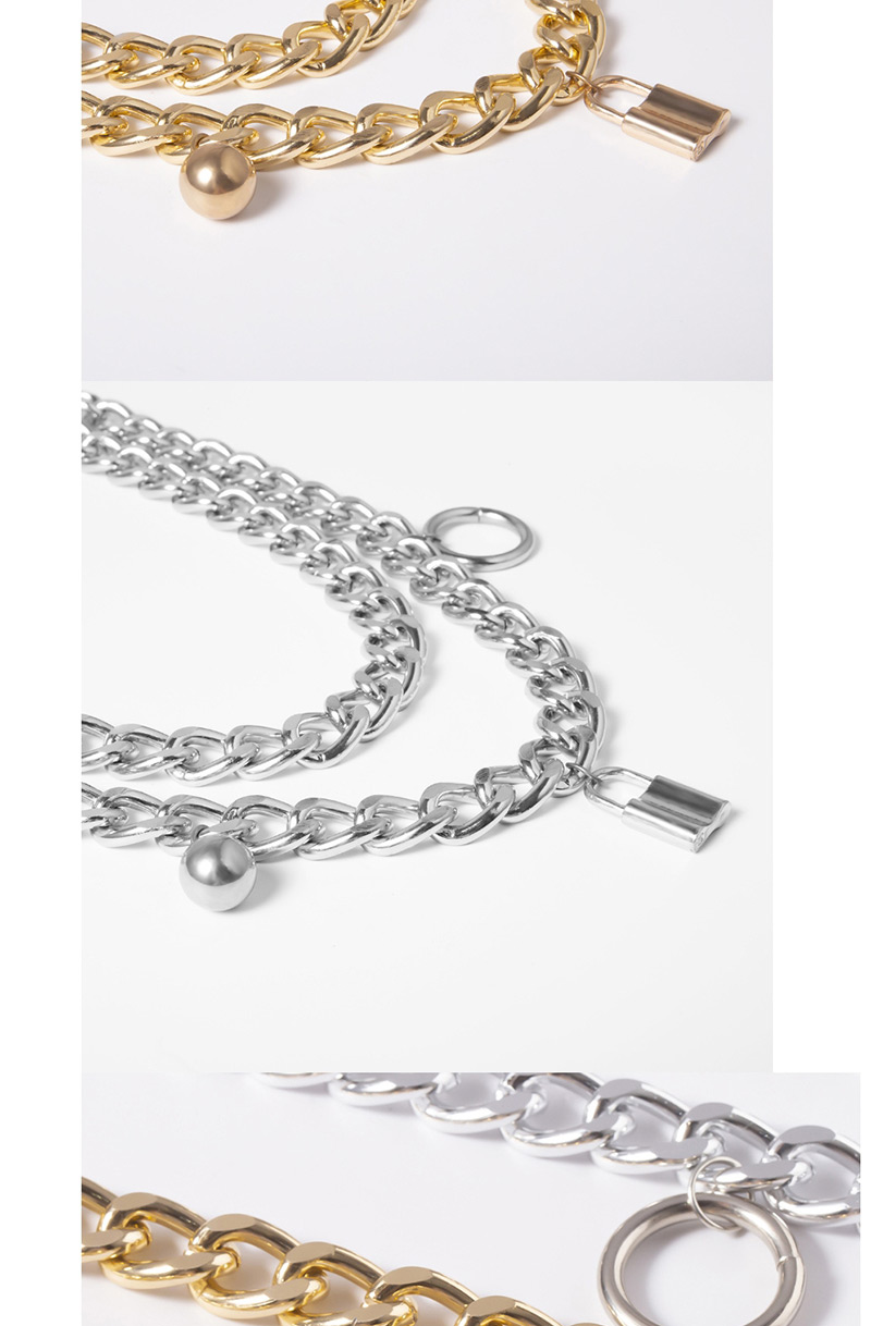 Fashion Gold Chain Bead Geometry U-shaped Tassel Lock Waist Chain,Body Piercing Jewelry