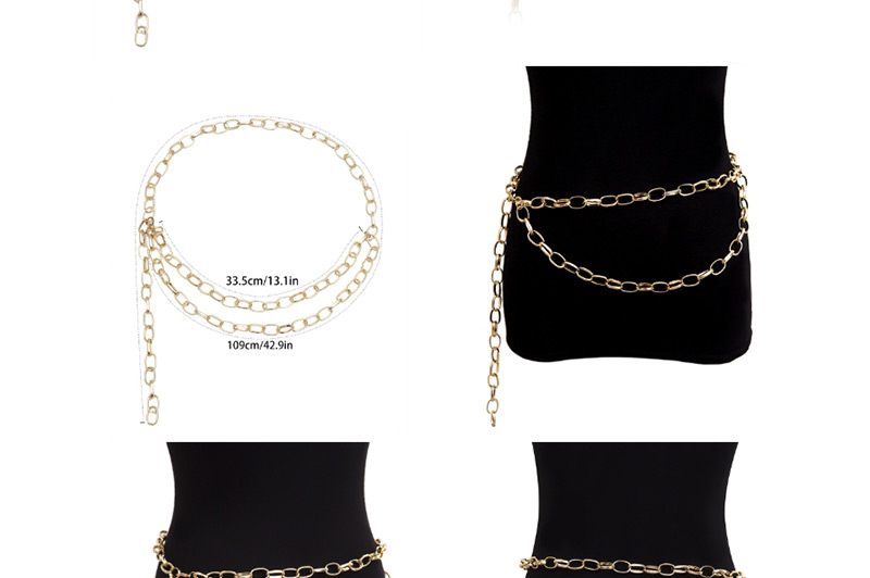 Fashion Suit Geometric Chain Multi-layer Tassel Pearl Waist Chain,Body Piercing Jewelry