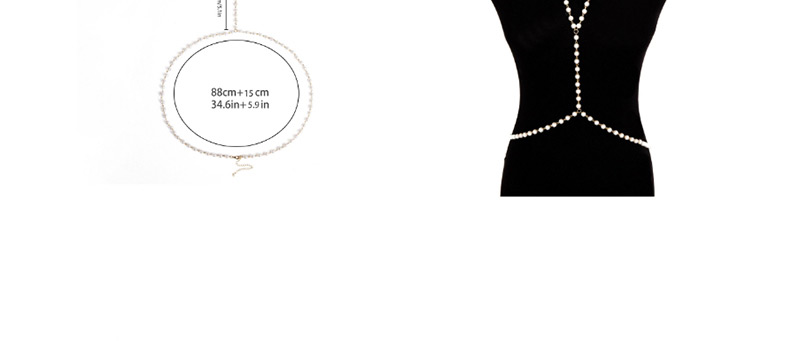 Fashion Golden Multi-layer Body Chain Fringed Geometric Beaded Pearl Body Chain,Body Piercing Jewelry