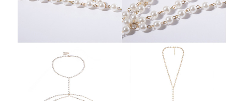 Fashion Golden Multi-layer Body Chain Fringed Geometric Beaded Pearl Body Chain,Body Piercing Jewelry