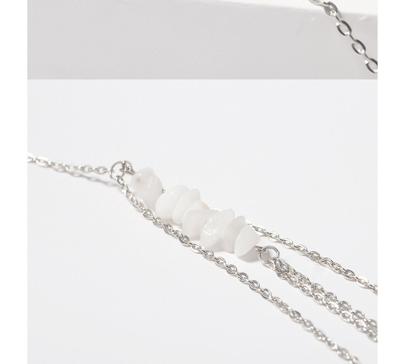 Fashion White K Geometric Irregular Rough Multi-layer Chain Tassel Thigh Chain,Body Piercing Jewelry