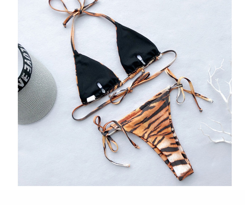 Fashion Leopard Triangle Bag Tiger Print Split Swimsuit,Bikini Sets