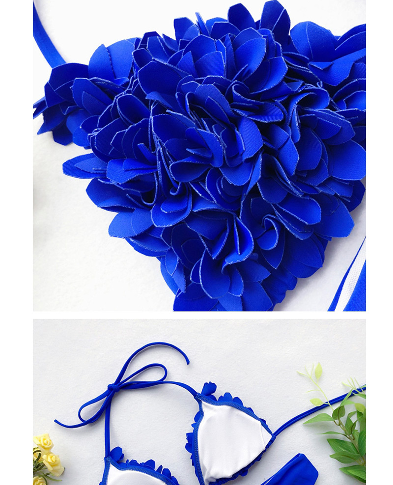 Fashion Blue Sewed Flower Triangle Bag Bikini,Bikini Sets