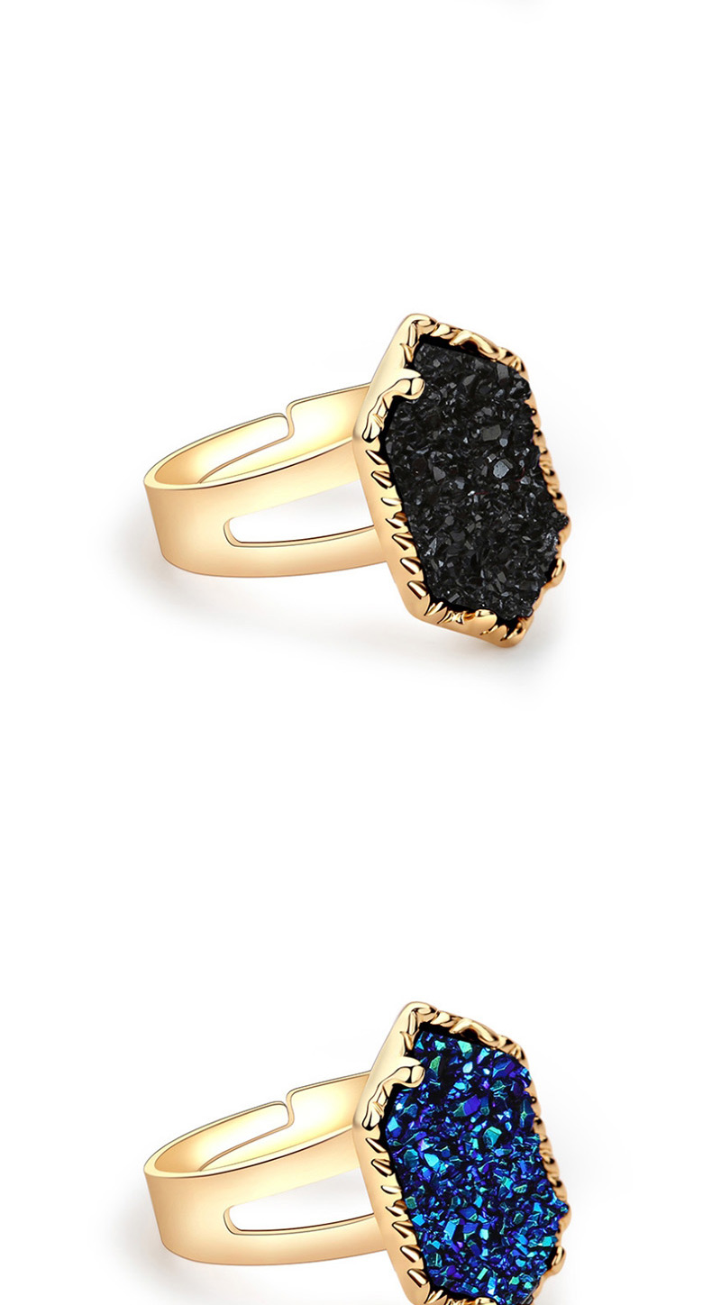 Fashion Gold + Gray Crystal Cluster Diamond Ring,Fashion Rings