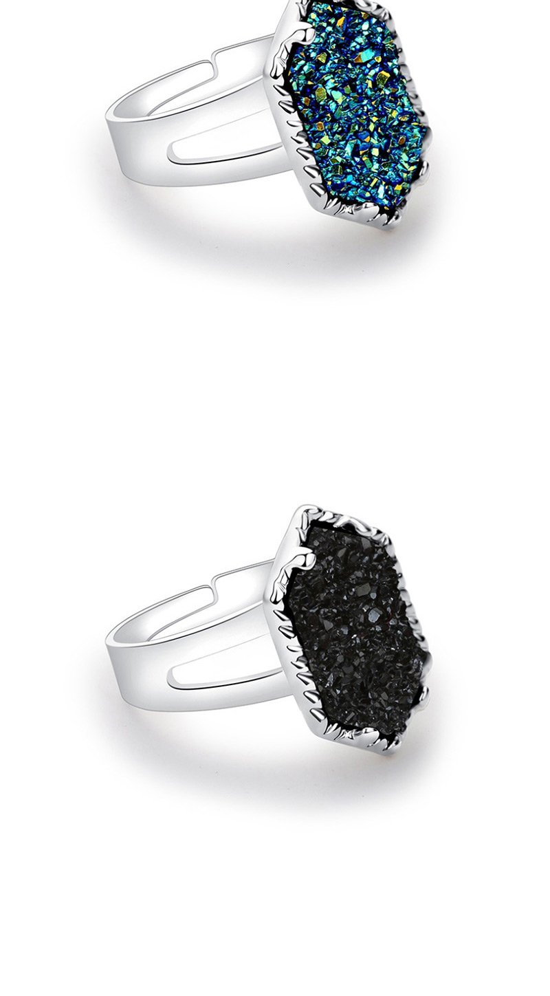 Fashion Gold + Black Color Crystal Cluster Diamond Ring,Fashion Rings