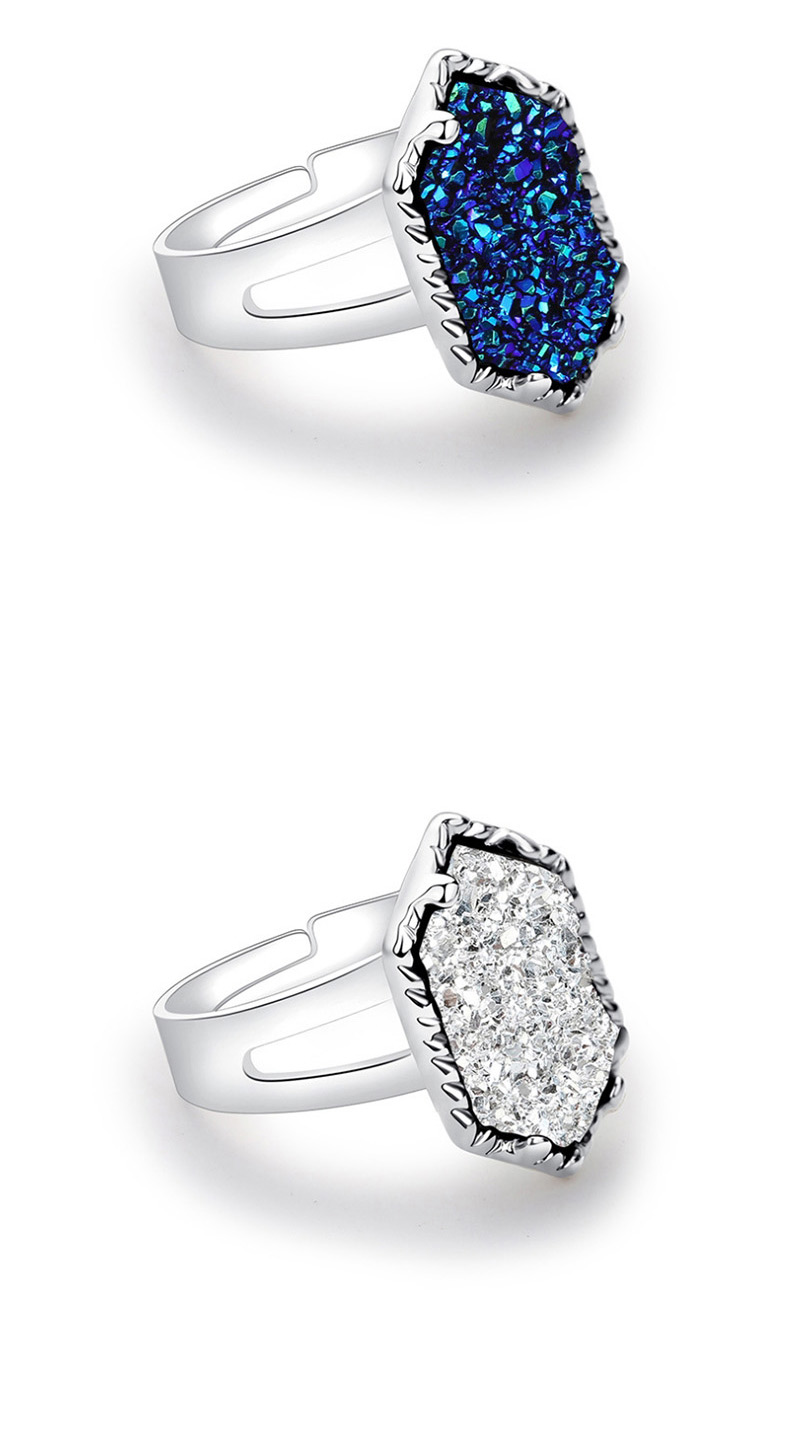 Fashion Silver + White Crystal Cluster Diamond Ring,Fashion Rings