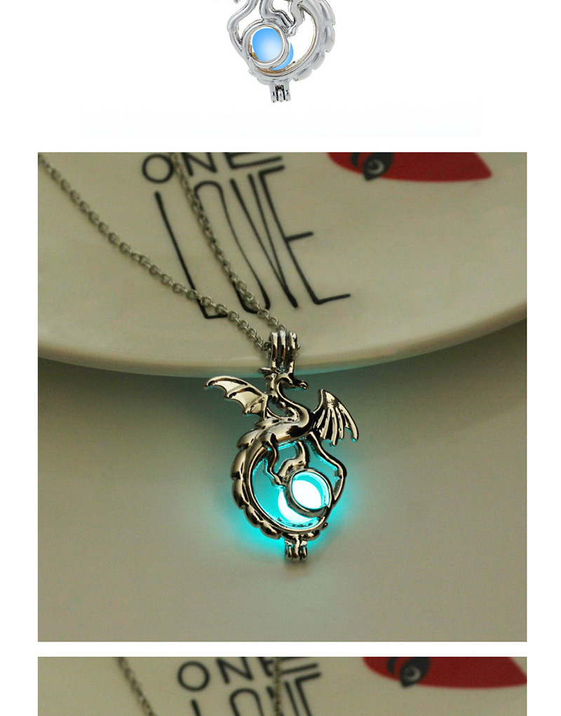 Fashion Sky Blue Fluorescent Dragon Necklace,Pendants