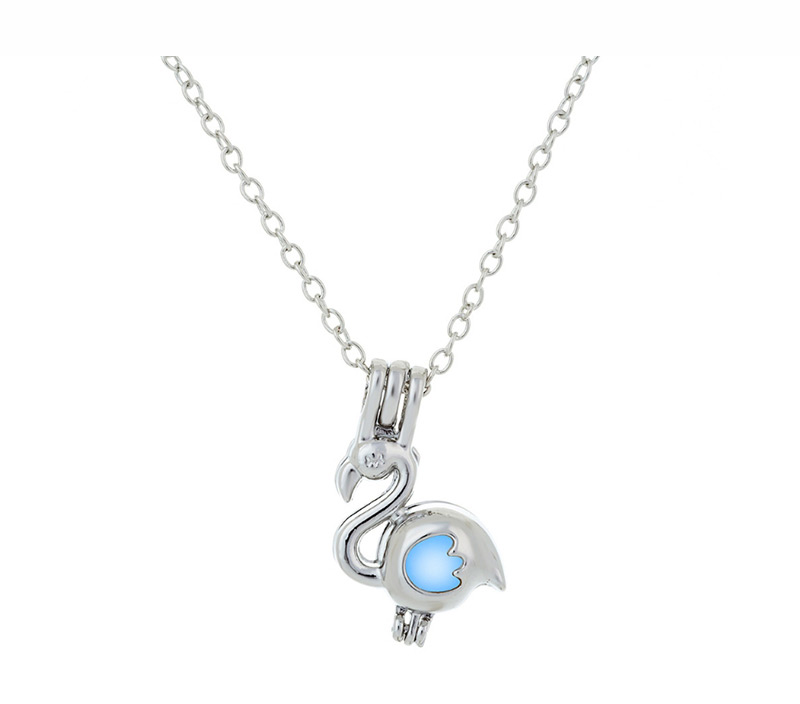 Fashion Sky Blue Swan Luminous Necklace,Pendants