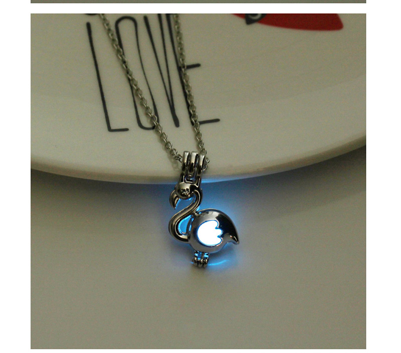 Fashion Sky Blue Swan Luminous Necklace,Pendants