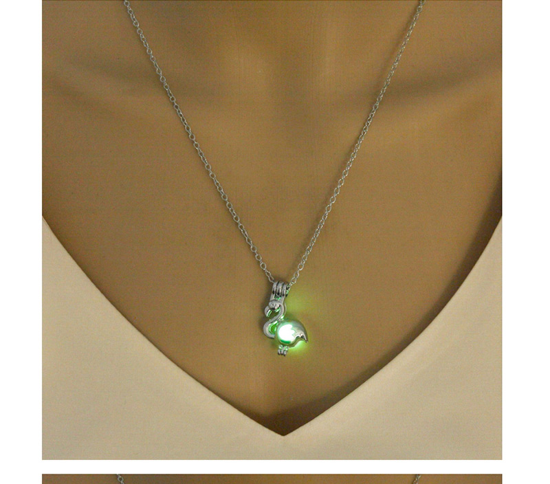 Fashion Blue Green Swan Luminous Necklace,Pendants