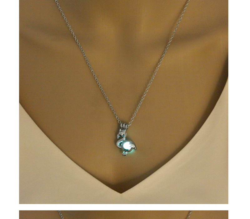 Fashion Blue Green Swan Luminous Necklace,Pendants
