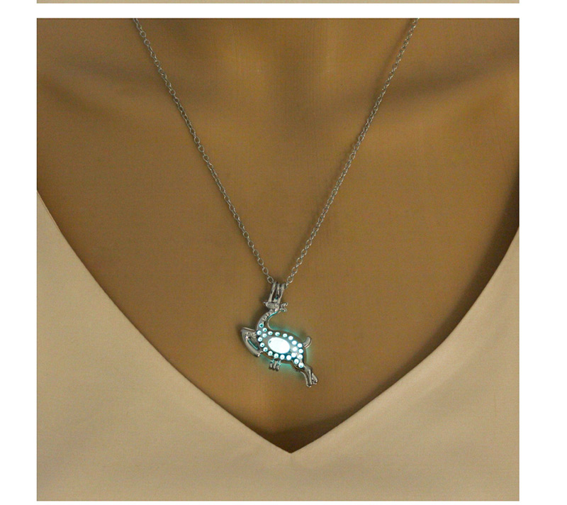 Fashion Sky Blue Luminous Elk Necklace,Pendants