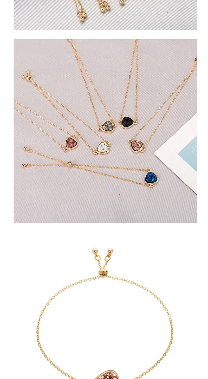 Fashion Gold + White Cluster Natural Stone Triangle Cluster Bracelet,Fashion Bracelets