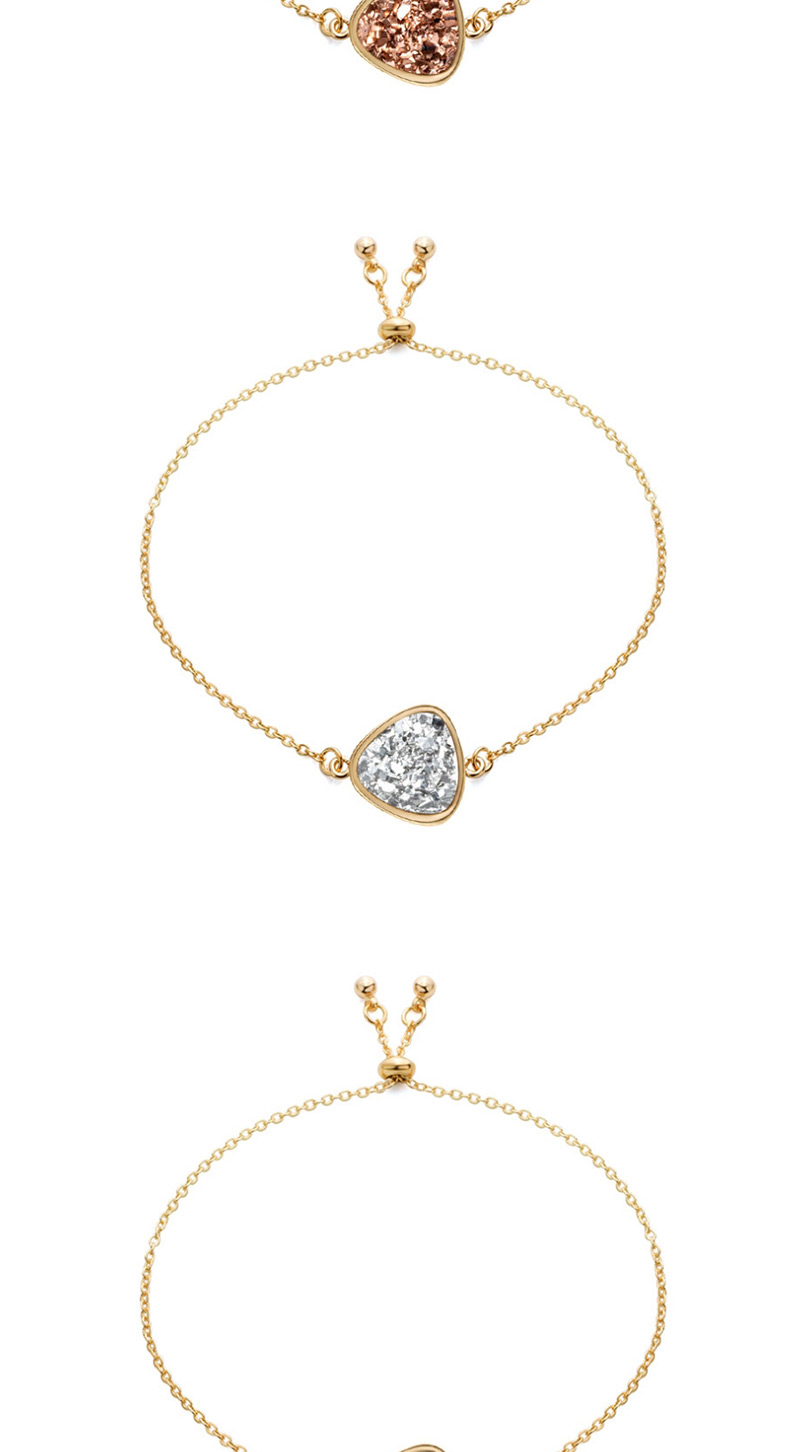 Fashion Gold + Black Cluster Natural Stone Triangle Cluster Bracelet,Fashion Bracelets