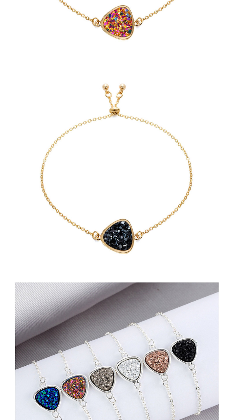 Fashion Gold + Blue Cluster Natural Stone Triangle Cluster Bracelet,Fashion Bracelets