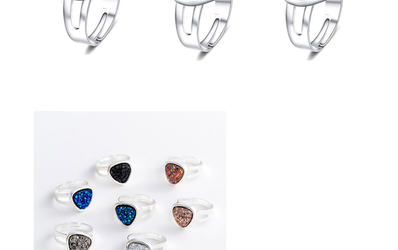 Fashion Silver + Blue Cluster Love Crystal Cluster Natural Stone Ring,Fashion Rings