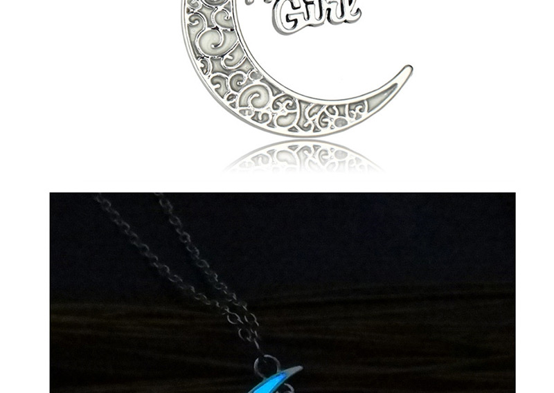Fashion 白k+lmommy Girl Luminous Letter Necklace,Pendants