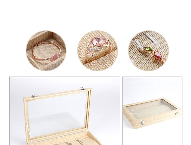 Fashion Burlap Jewelry Box 12 Grid Burlap Jewelry Display Tray,Jewelry Findings & Components