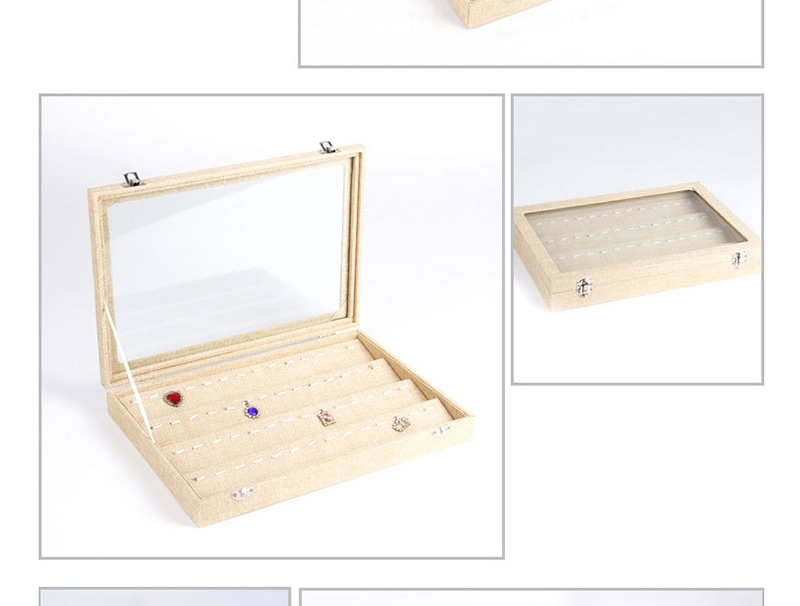 Fashion Burlap Jewelry Box 24 Grid Burlap Jewelry Display Tray,Jewelry Findings & Components
